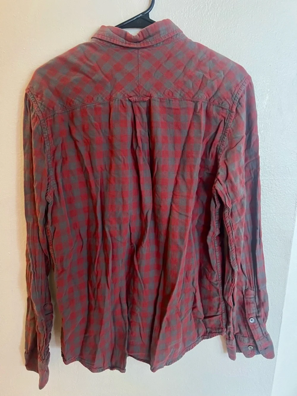 True Religion Men’s Red Plaid Button-Down Shirt